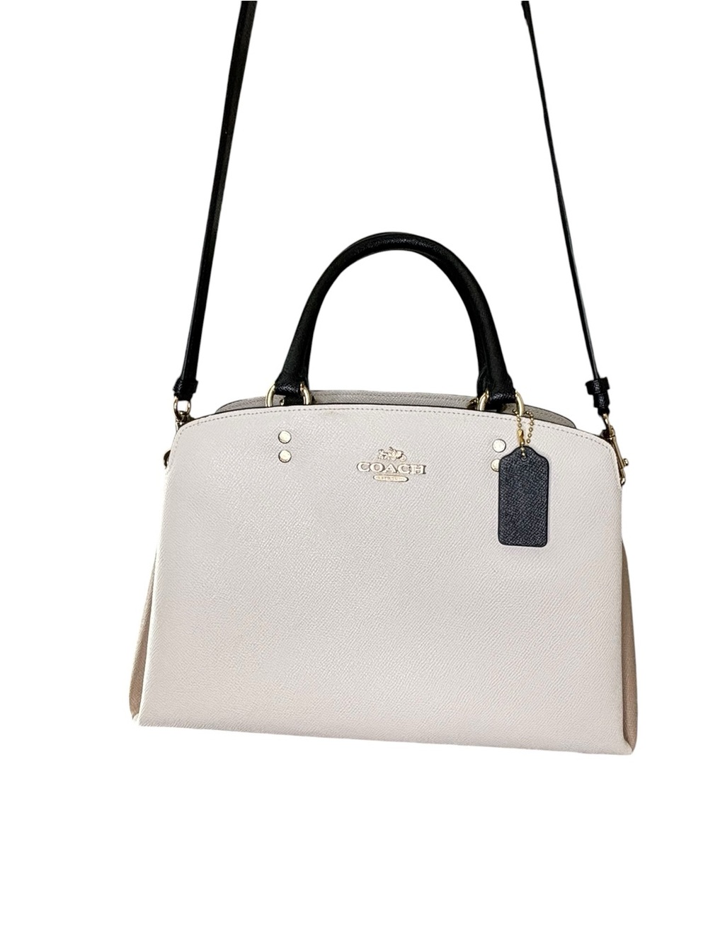 Coach 2022 Cara Satchel Chalk Multi Pebble Leather Satchel Crossbody NWT - Picture 7 of 13